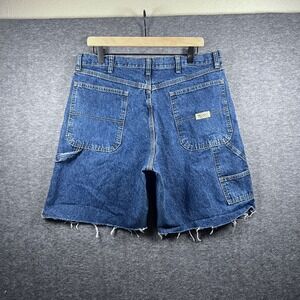 Wrangler Carpenter Shorts Mens 34 Blue Good Raw Hem Denim Hero 94LSWDV